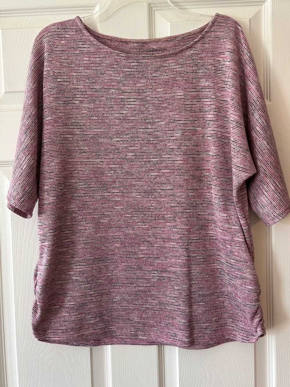 croft & barrow Pink Marled Boatneck Knit Top